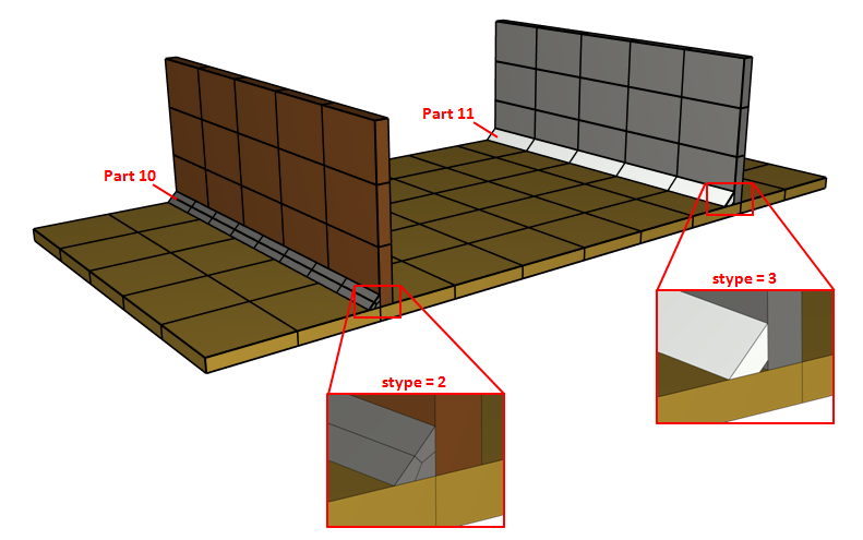 The generated weld seams merged with the original geometry