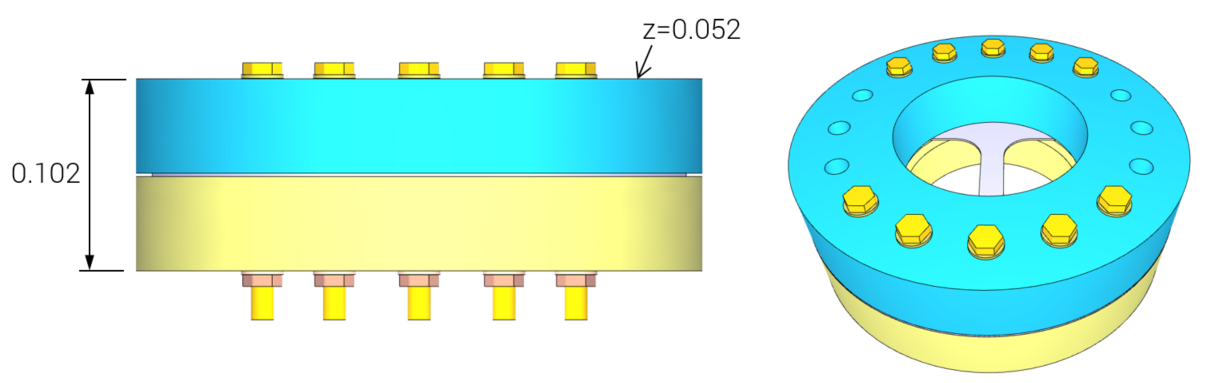 10 bolts positioned using a table.