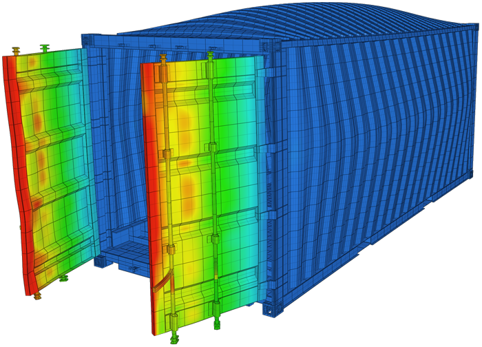 Container exposed to loading