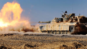 Tank on a field