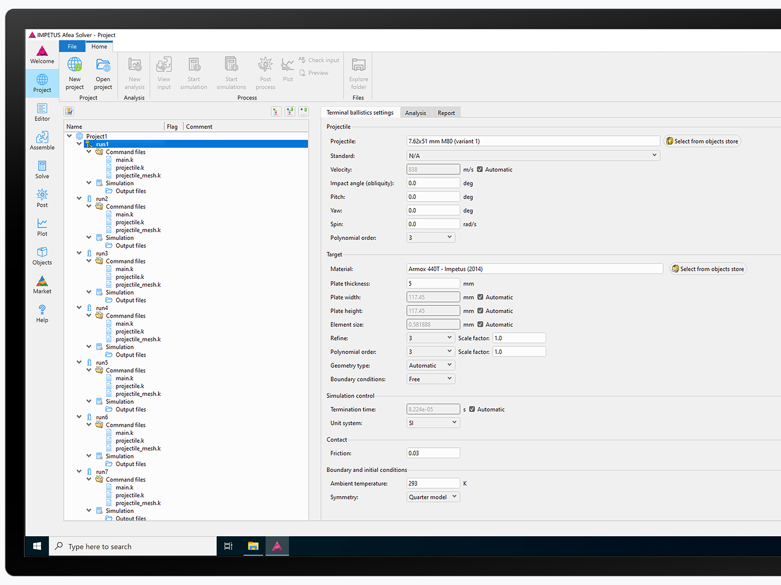 Project view with multiple analyses