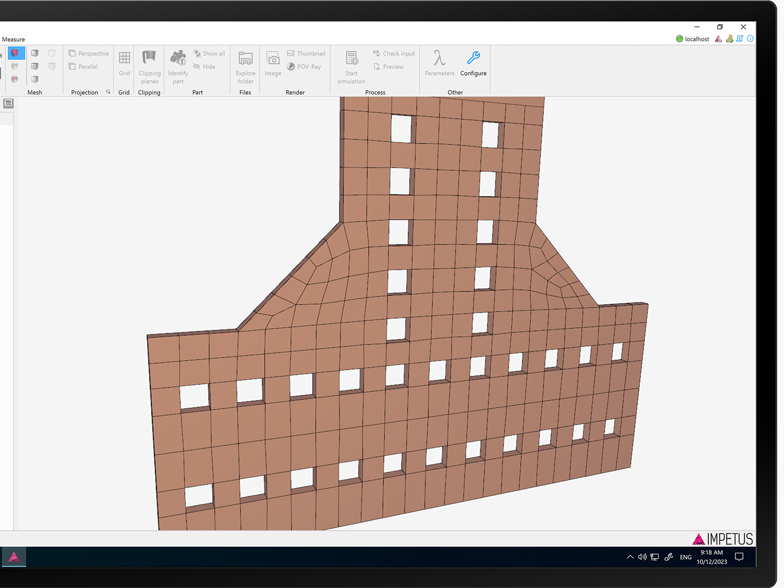 3D view of a FE mesh