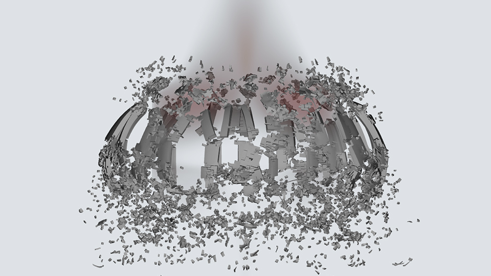 Fragmentation process showcasing node splitting