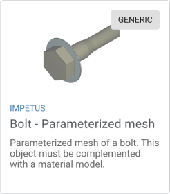 Parametrised bolt mesh object